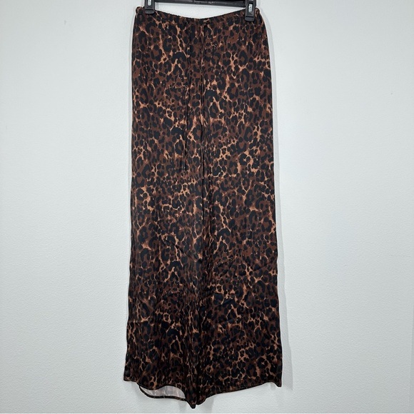Topshop‎ Leopard Print Wide Leg Statement Pants Women's Size 0 NWOT Bold - Picture 1 of 8